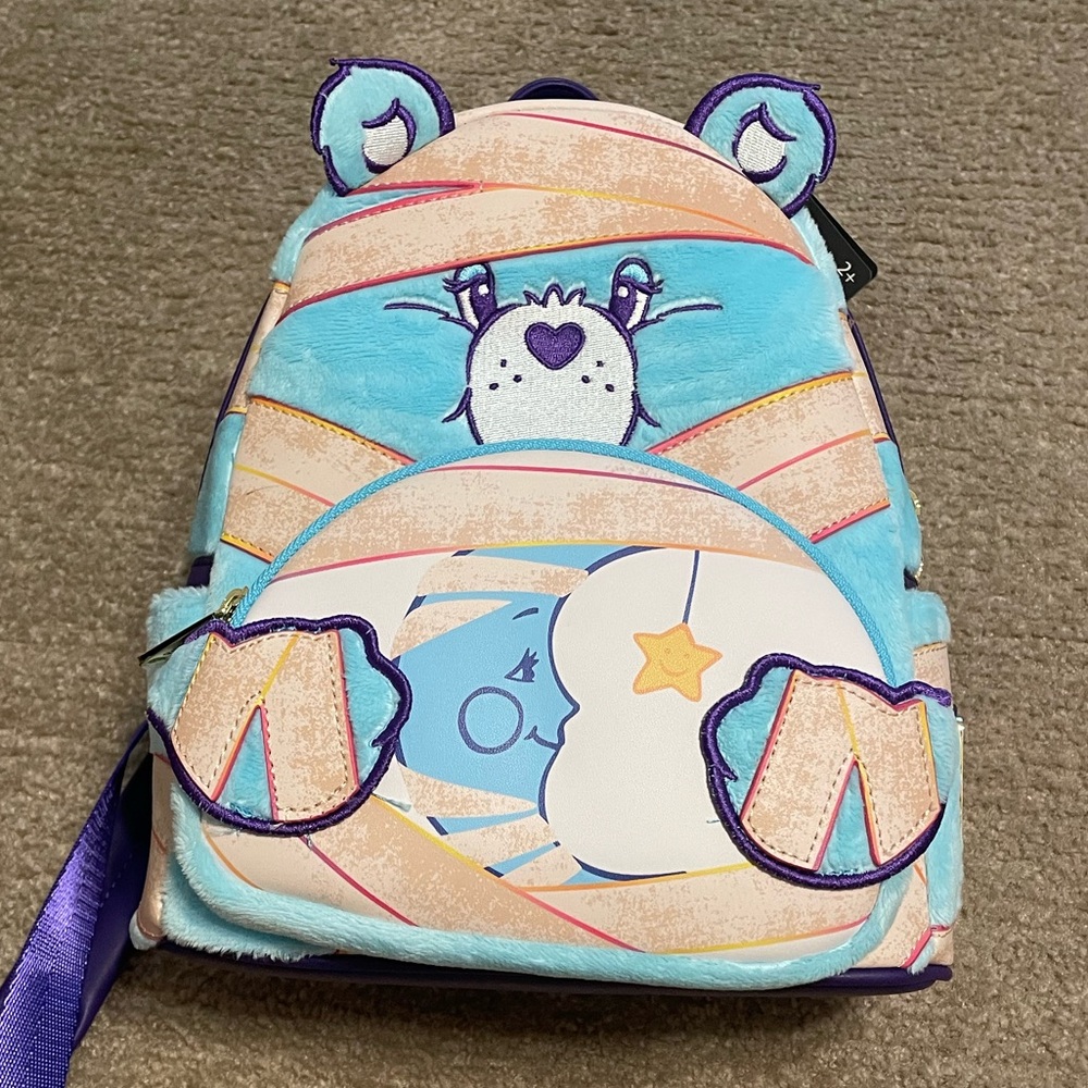 Loungefly Care Bears x Universal Monsters Bedtime Bear Mummy Mini Backpack